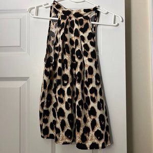 Cheetah print high neck top